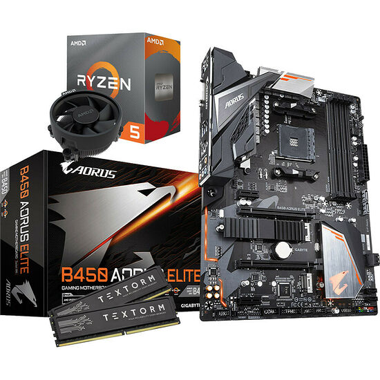 Kit évo Ryzen 5 3500X (3.6 GHz) + Gigabyte B450 AORUS Elite + 16 Go