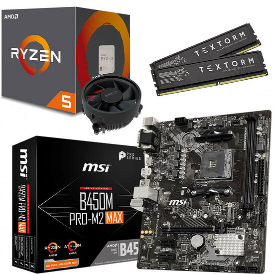 Kit évo Ryzen 5 1600 AF (3.2 GHz) + MSI B450M PRO-M2 MAX + 16 Go