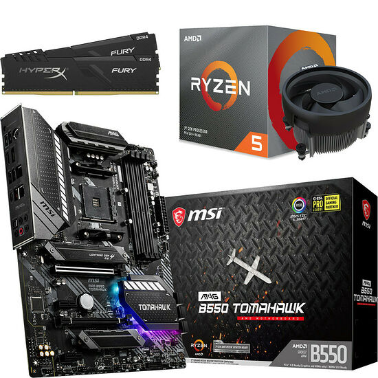 Kit évo Ryzen 5 3600XT (3.8 GHz) + MSI MAG B550 Tomahawk + 16 Go