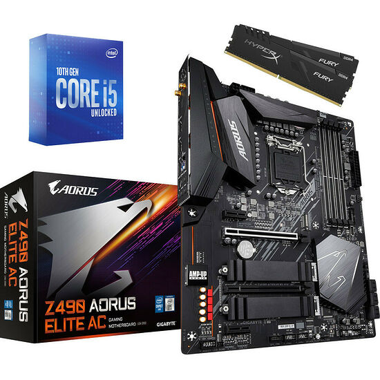Kit évo Core i5-10600K + GIGABYTE Z490 AORUS ELITE AC + 16 Go