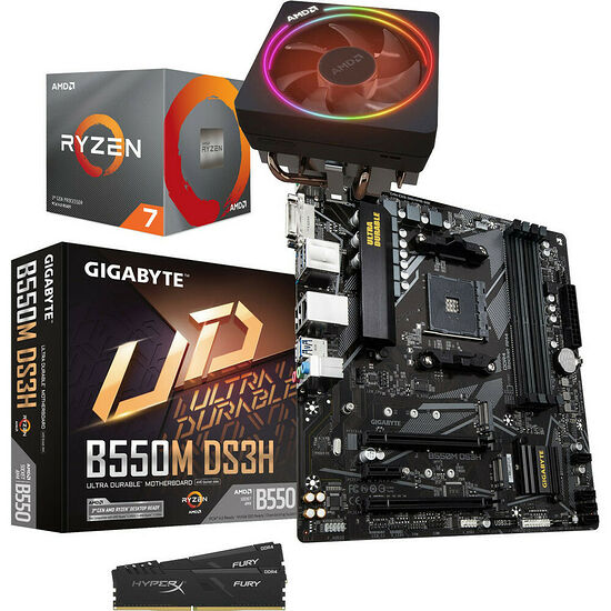 Kit évo AMD Ryzen 7 3700X + Gigabyte B550M DS3H + 16 Go