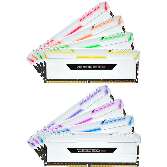 DDR4 Corsair Vengeance RGB Blanc - 128 Go (8 x 16 Go) 3000 MHz - CAS 16