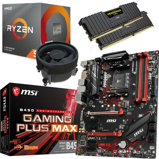 Kit évo Ryzen 5 3600X (3.8 GHz) + MSI B450 GAMING PLUS MAX + 16 Go