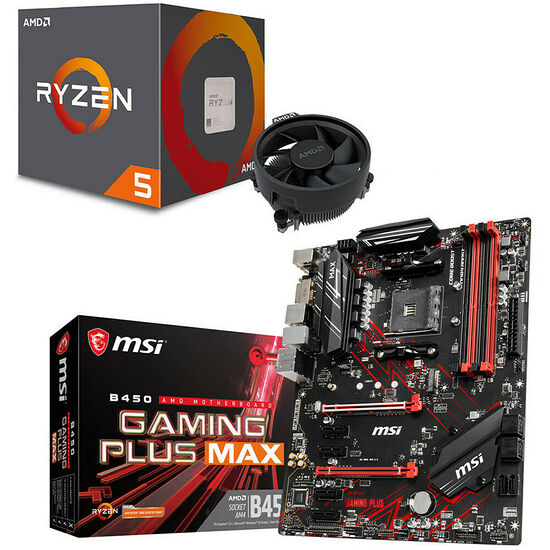 Kit évo Ryzen 5 2600 (3.4 GHz) + MSI B450 GAMING PLUS MAX
