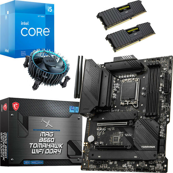 Kit évo Intel Core i5-12400F + MSI MAG B660 TOMAHAWK WIFI DDR4 + 16 Go