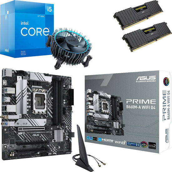 Kit évo Intel Core i5-12400F + ASUS PRIME B660M-A WIFI DDR4 + 16 Go