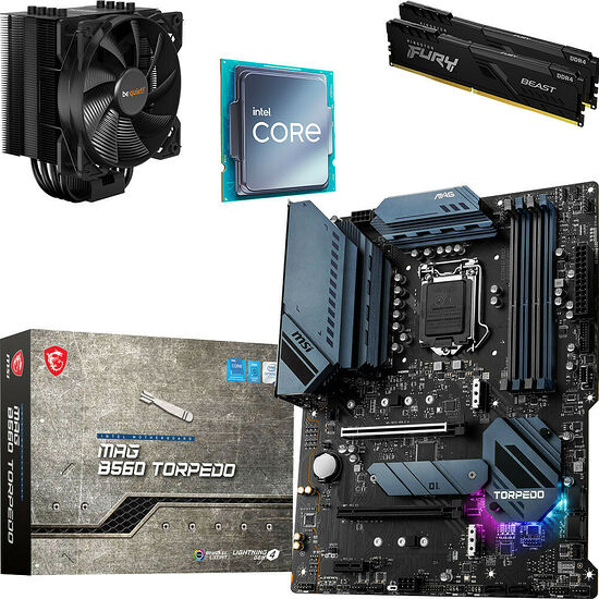 Kit évo Core i5-10400 (Tray) + MSI MAG B560 TORPEDO + Pure Rock 2 Black + 16 Go