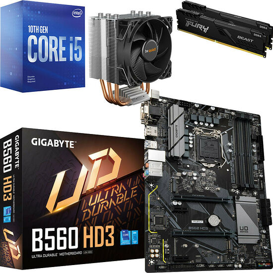Kit évo Core i5-10400F + Gigabyte B560-HD3 + Pure Rock Slim 2 + 16 Go