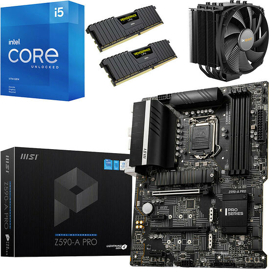 Kit évo Core i5-11600KF + MSI Z590-A PRO + Dark Rock 4 + 16 Go