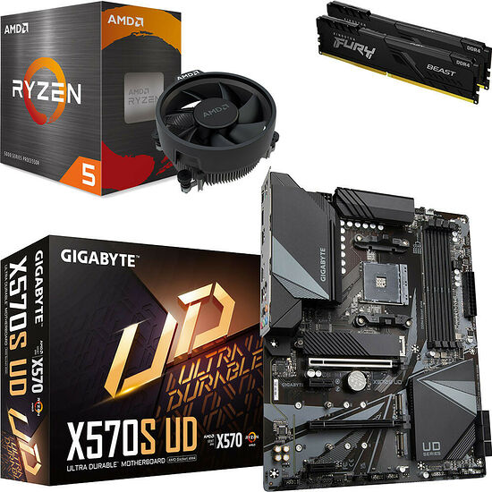 Kit évo Ryzen 5 5500 + Gigabyte X570S UD (avec mise à jour BIOS) + 16 Go