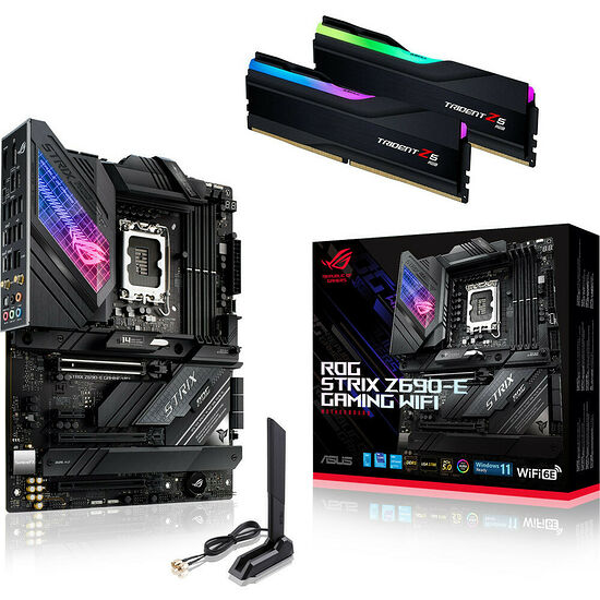 ASUS ROG Z690-E GAMING WIFI + DDR5 Trident Z5 RGB Noir 32 Go 6000 MHz CAS 40