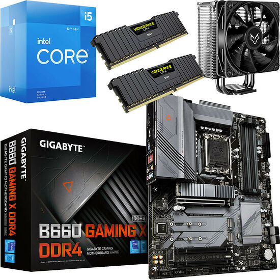 Kit évo Core i5-12400F + Gigabyte B660 GAMING X DDR4 + VT120 Black V2 + 16 Go