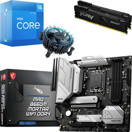 Kit évo Core i5-12400 + MSI B660M MORTAR WIFI DDR4 + 16 Go