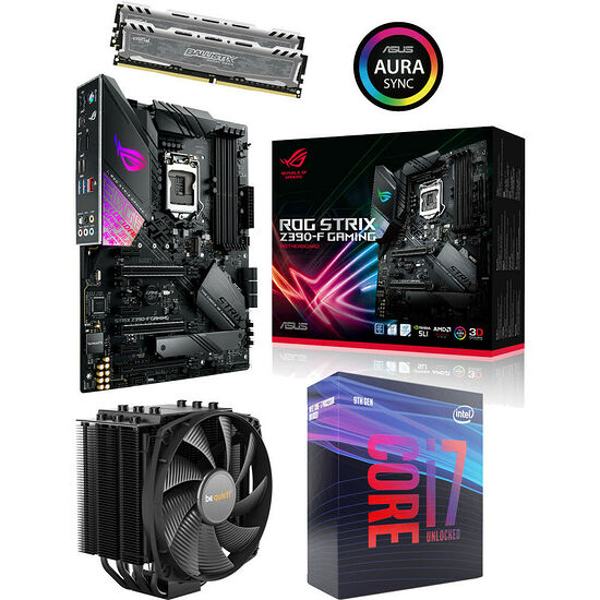 Kit évo Core i7-9700K + Asus ROG STRIX Z390-F GAMING + Dark Rock 4 + 16 Go