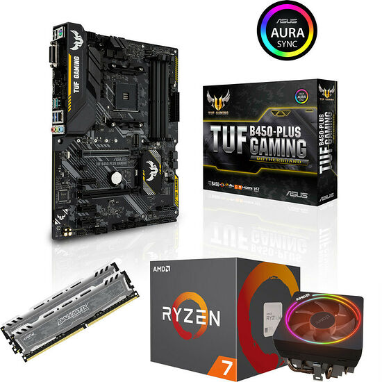 Kit évo Ryzen 7 2700X (3.7 GHz) + Asus TUF B450-PLUS GAMING + 16 Go