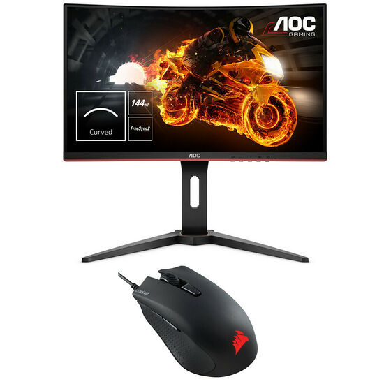 AOC C24G1 FreeSync (dalle incurvée) + Corsair Harpoon RGB