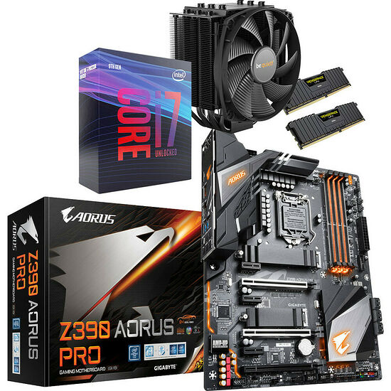Kit évo Intel Core i7-9700K + Gigabyte Z390 AORUS PRO + Dark Rock 4 + 16 Go