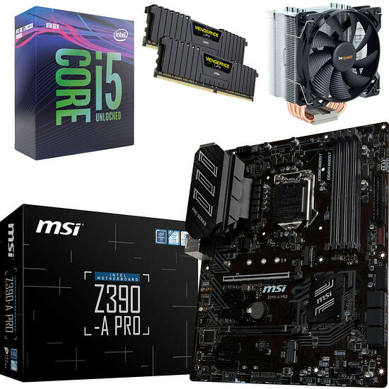 Kit évo Core i5-9600K + MSI Z390-A PRO + Pure Rock + 16 Go