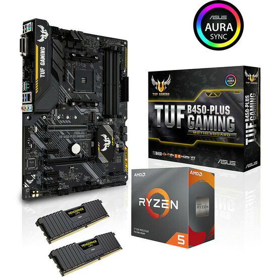 Kit évo AMD Ryzen 5 3600 (3.6 GHz) + Asus TUF B450 PLUS GAMING (MAJ) + 16 Go