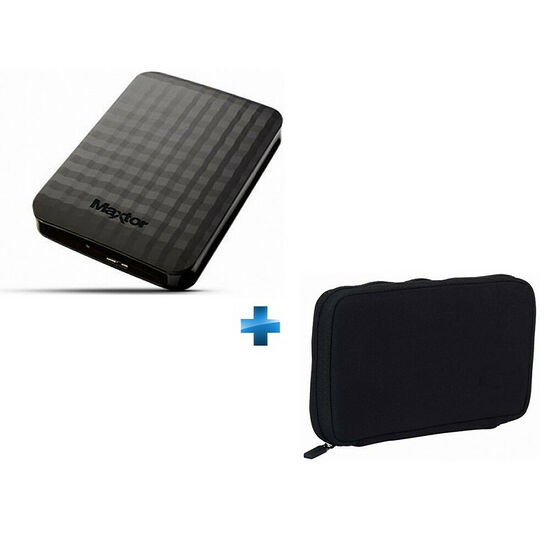 Maxtor M3, 1 To, Noir + Housse