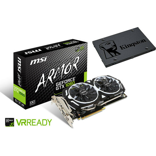 MSI GeForce GTX 1060 ARMOR 6G OCV1, 6 Go + Kingston A400, 240 Go