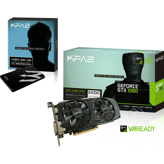 KFA2 GeForce GTX 1060 EXOC, 6 Go + KFA2 Gamer SSD L, 120 Go, SATA III