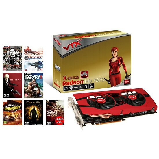 Carte graphique VTX3D Radeon HD 7970 OC X-Edition, 3 Go + 6 jeux AMD offerts