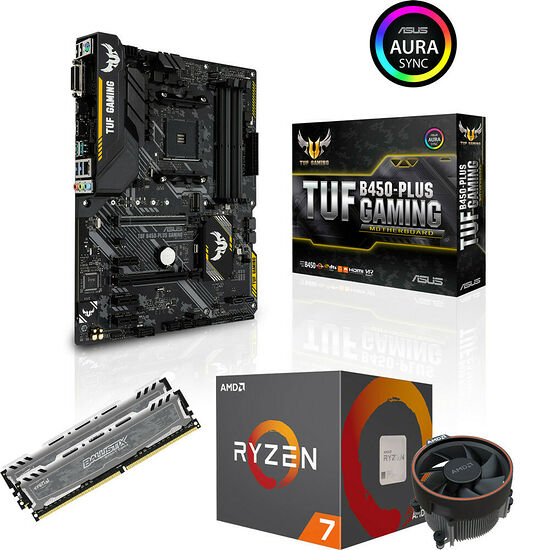 Kit évo Ryzen 7 2700 (3.2 GHz) + Asus TUF B450-PLUS GAMING + 16 Go