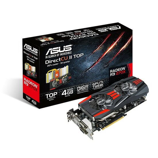Carte graphique Asus Radeon R9 270X DirectCU II TOP, 4 Go