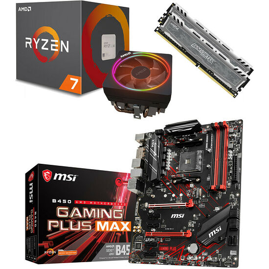 Kit évo Ryzen 7 2700X (3.7 GHz) + MSI B450 GAMING PLUS MAX + 16 Go
