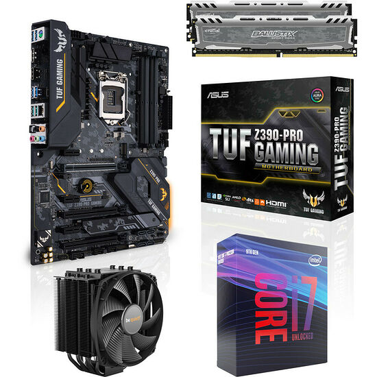 Kit évo Core i7-9700K + Asus TUF Z390-PRO GAMING + Dark Rock 4 + 16 Go