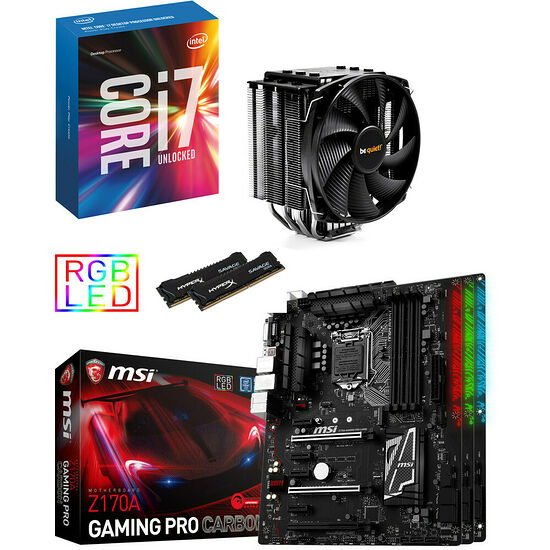 Kit évo Intel Core i7-6700K + MSI Z170A GAMING PRO CARBON + Dark Rock 3 + 16 Go