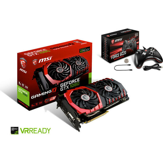 MSI GeForce GTX 1080 GAMING X, 8 Go + Manette FORCE GC20 offerte !