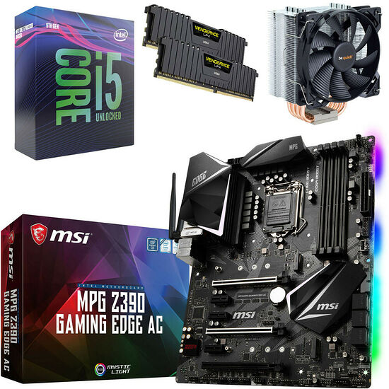 Kit évo Core i5-9600K + MSI MPG Z390 GAMING EDGE AC + Pure Rock + 16 Go
