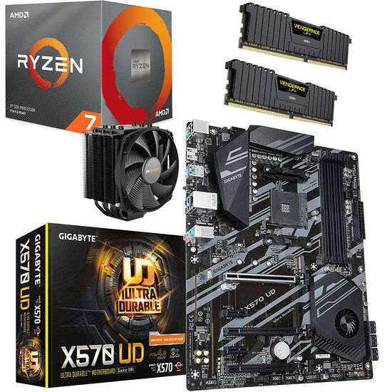 Kit évo Ryzen 7 3700X (3.6 GHz) + Gigabyte X570 UD + Dark Rock 4 + 16 Go