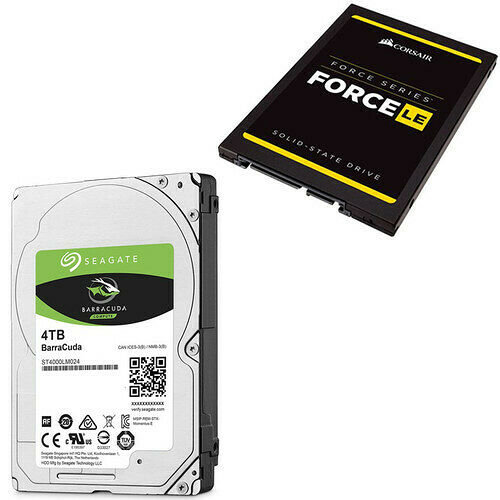 Seagate BarraCuda, 4 To + Corsair Force LE200, 120 Go, SATA III