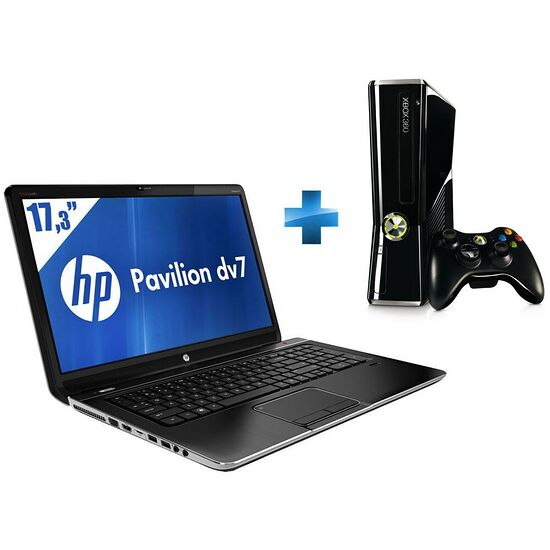PC Portable HP Pavilion DV7-7180SF, 17.3" + Console Xbox 360 4 Go Noire