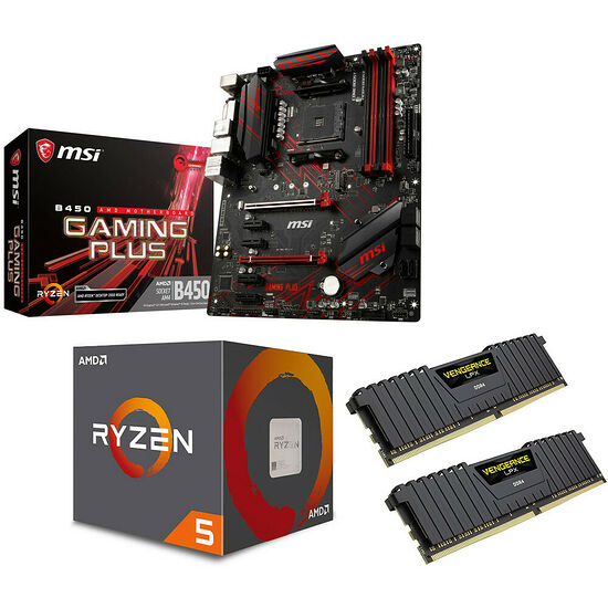 Kit évo Ryzen 5 2600 (3.4 GHz) + MSI B450 GAMING PLUS + 16 Go