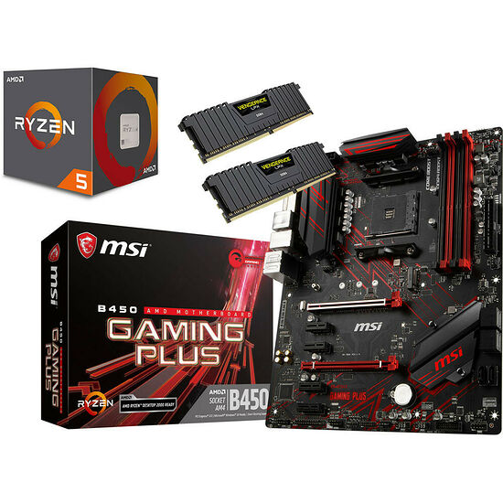 Kit d'évo AMD Ryzen 5 2600 (3.4 GHz) + MSI B450 GAMING PLUS + 16 Go