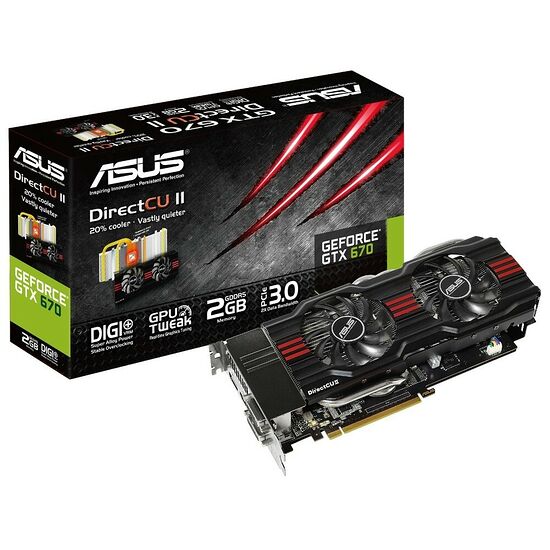Carte graphique Asus GeForce GTX 670 Direct CU II, 2 Go