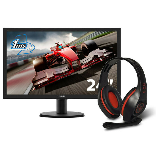 Philips 243V5LHSB + Spirit of Gamer PRO-H5 - Rouge