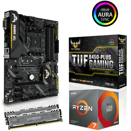 Kit évo Ryzen 7 3700X + Asus TUF B450 PLUS GAMING (MAJ) + 16 Go