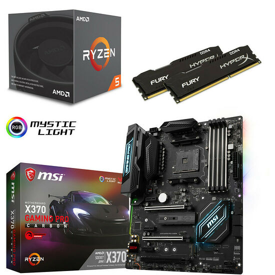Kit d'évo AMD Ryzen 5 1500X (3.5 GHz) + MSI X370 GAMING PRO CARBON + 8 Go