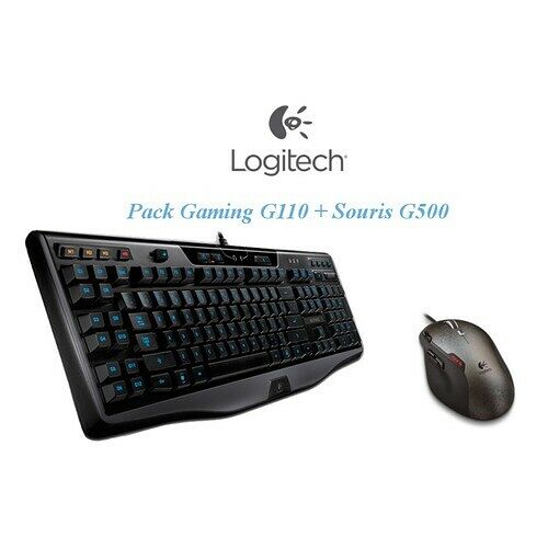 Pack Gaming Logitech, Clavier Gamer G110 + Souris G500