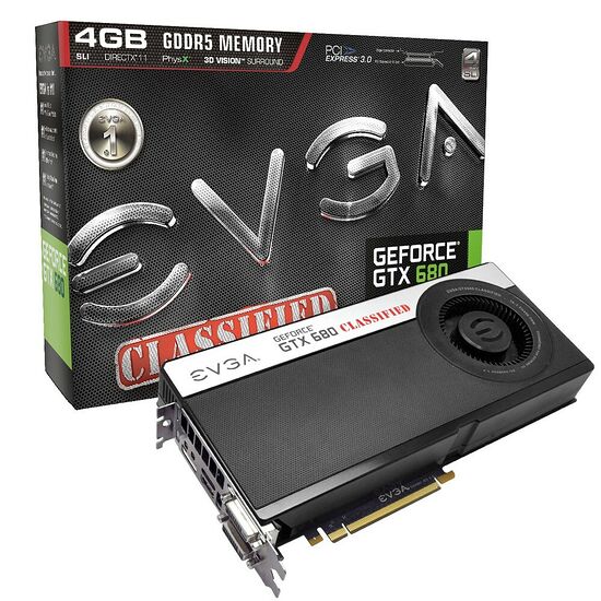 Carte graphique EVGA GeForce GTX 680 Classified, 4 Go