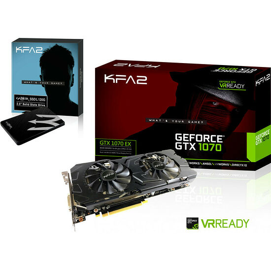 KFA2 GeForce GTX 1070 EX, 8 Go + KFA2 Gamer SSD L, 120 Go, SATA III