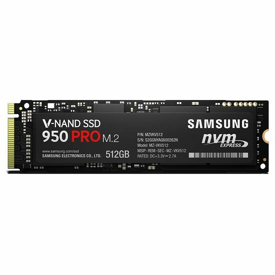 Samsung Série 950 Pro, 512 Go, M.2 (Type 2280)
