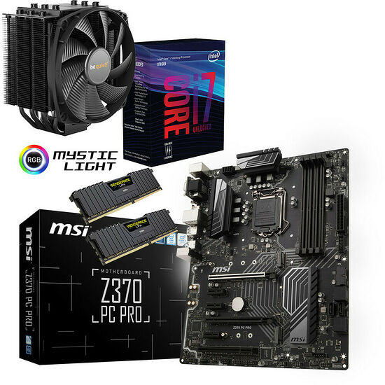 Kit d'évo Core i7-8700K (3.7 GHz) + MSI Z370 PC PRO + Dark Rock 4 + 16 Go