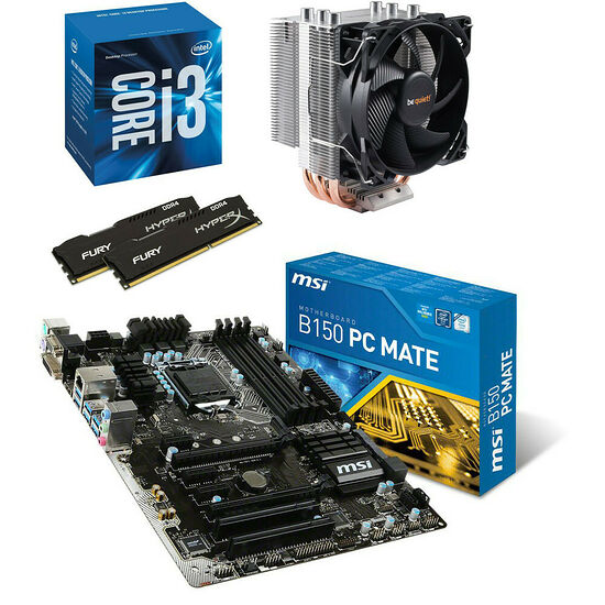 Kit d'évo Core i3-6100 (3.7 GHz) + MSI B150 PC MATE + Pure Rock Slim + 8 Go