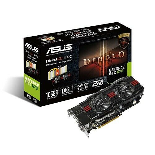 Carte graphique Asus GeForce GTX 670 OC Direct CU II, 2 Go